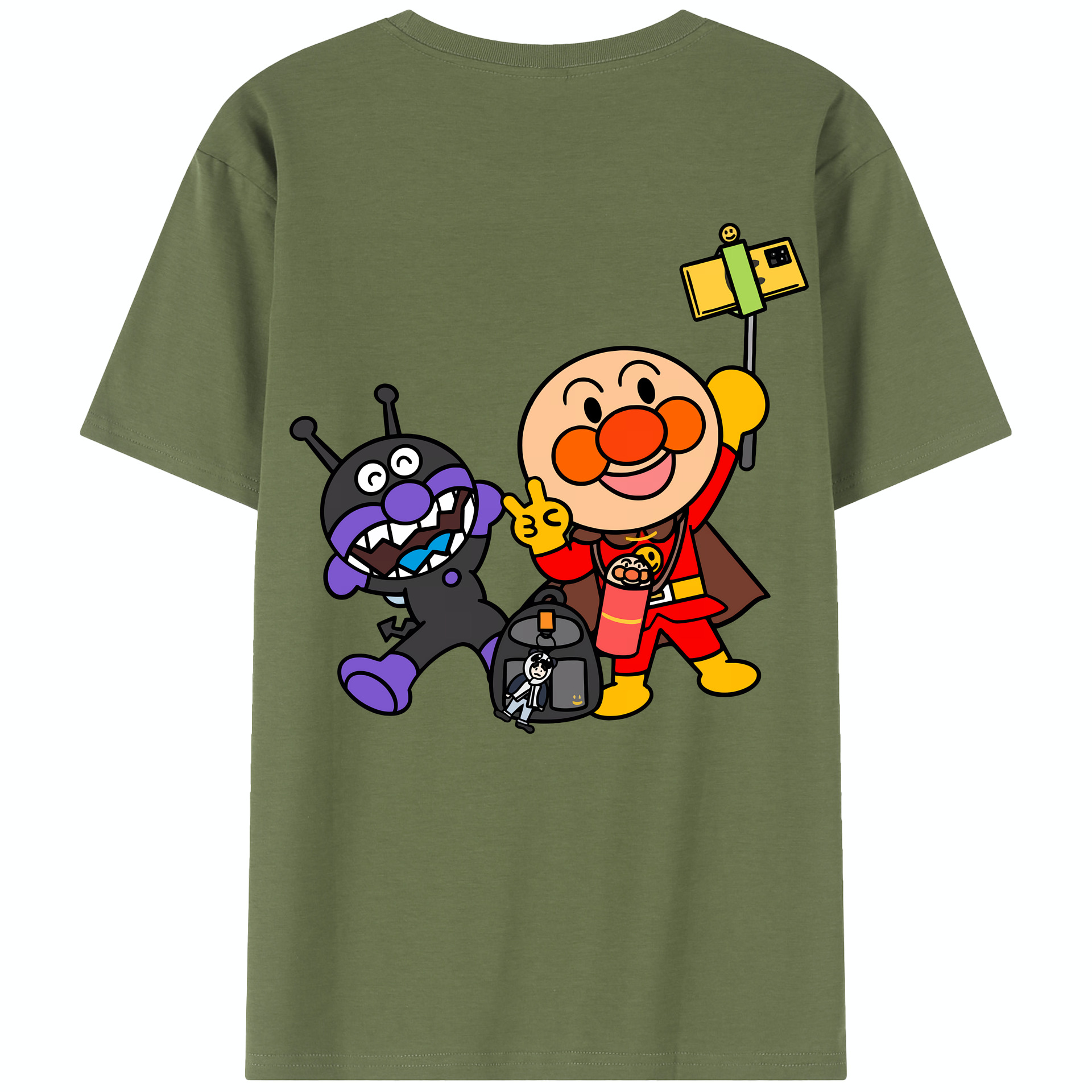 （画像用） アンパンマン Anpanman 綿100％半袖Tシャツ（背面プリント）